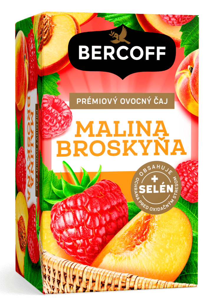 Bercoff ovocný čaj malina a broskyňa